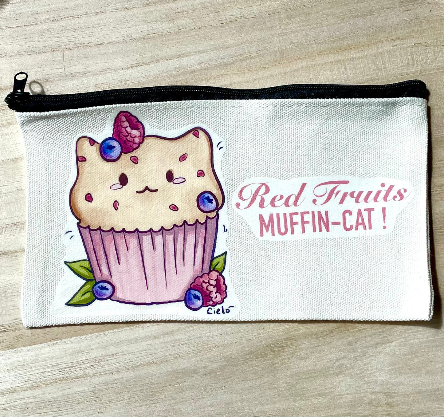 Trousse plate personnalisable muffin-cat ~