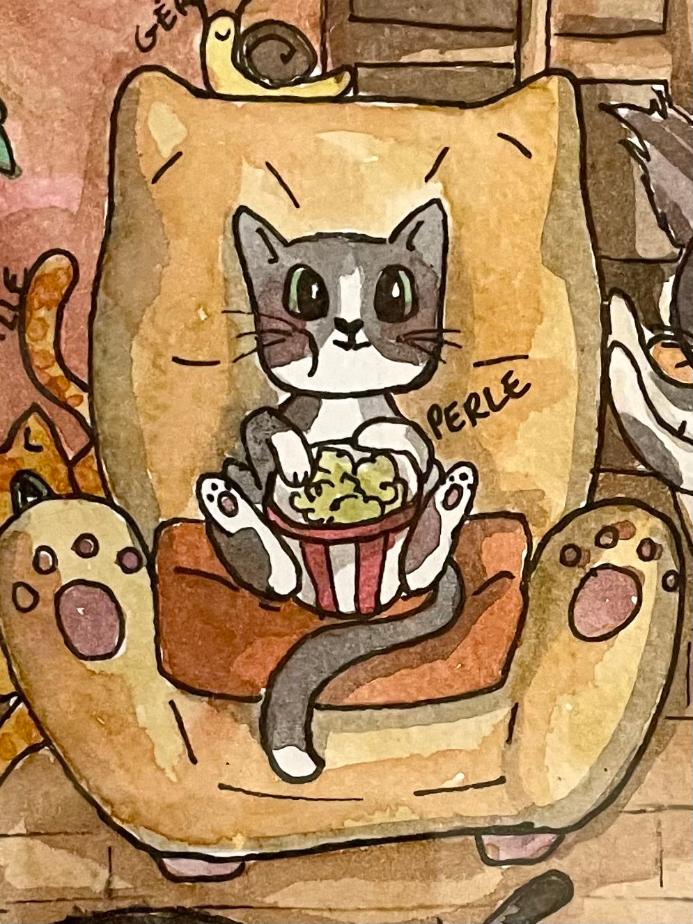 Illustration le chat Perle - CATFLIX
