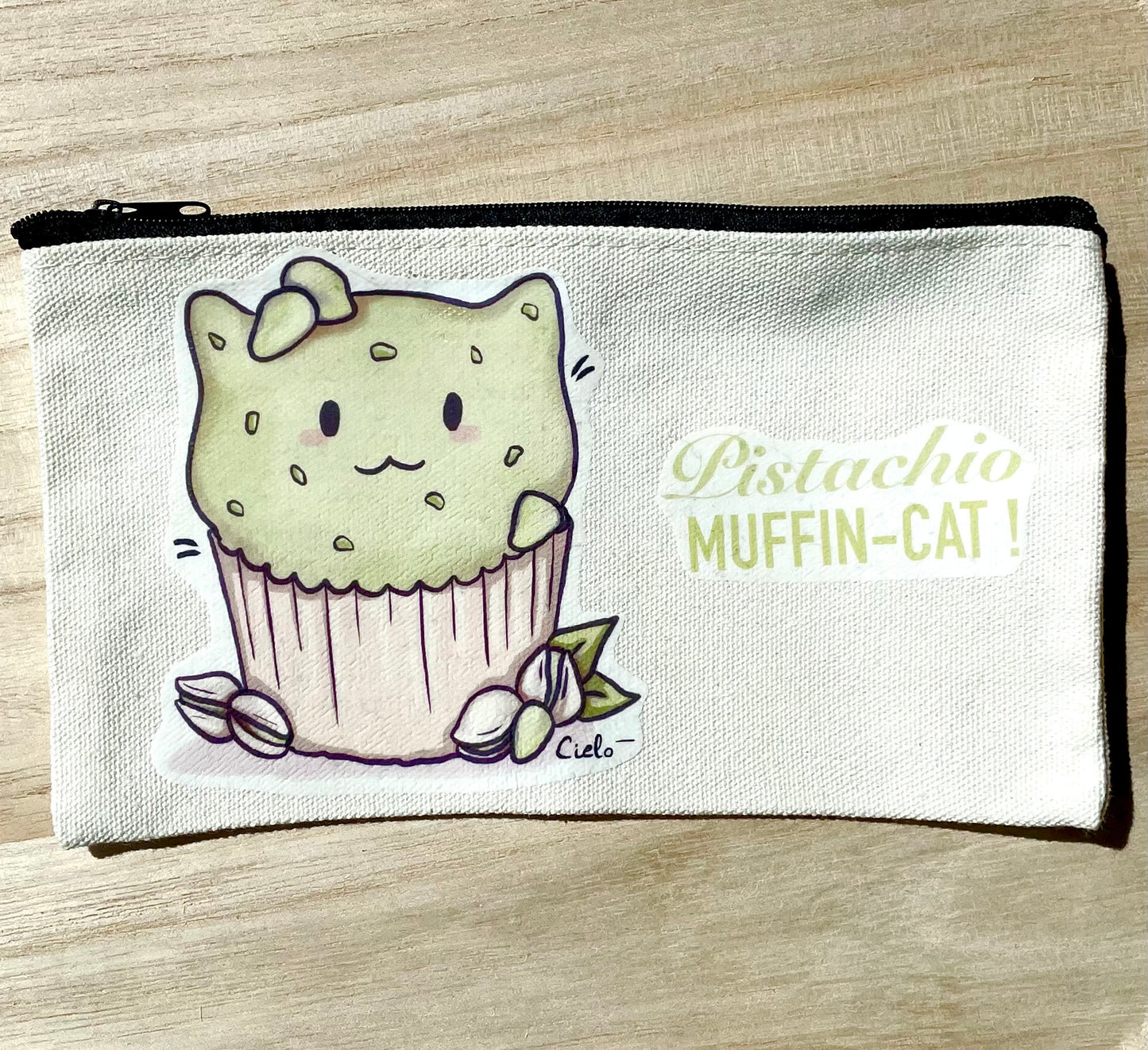 Trousse plate personnalisable muffin-cat ~