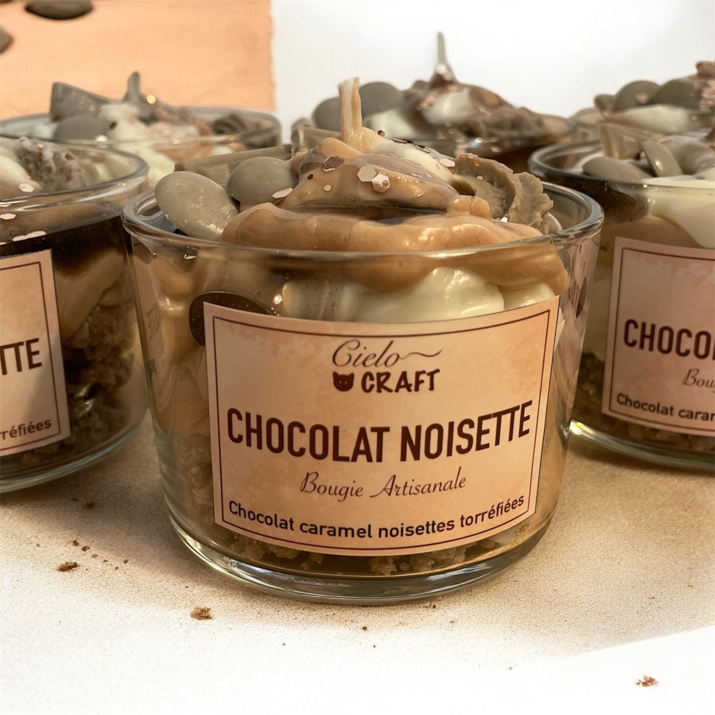 Bougie gourmande chocolat noisette