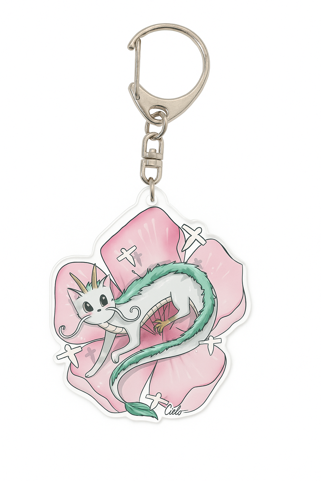 Porte clef acrylique illustration chat haku