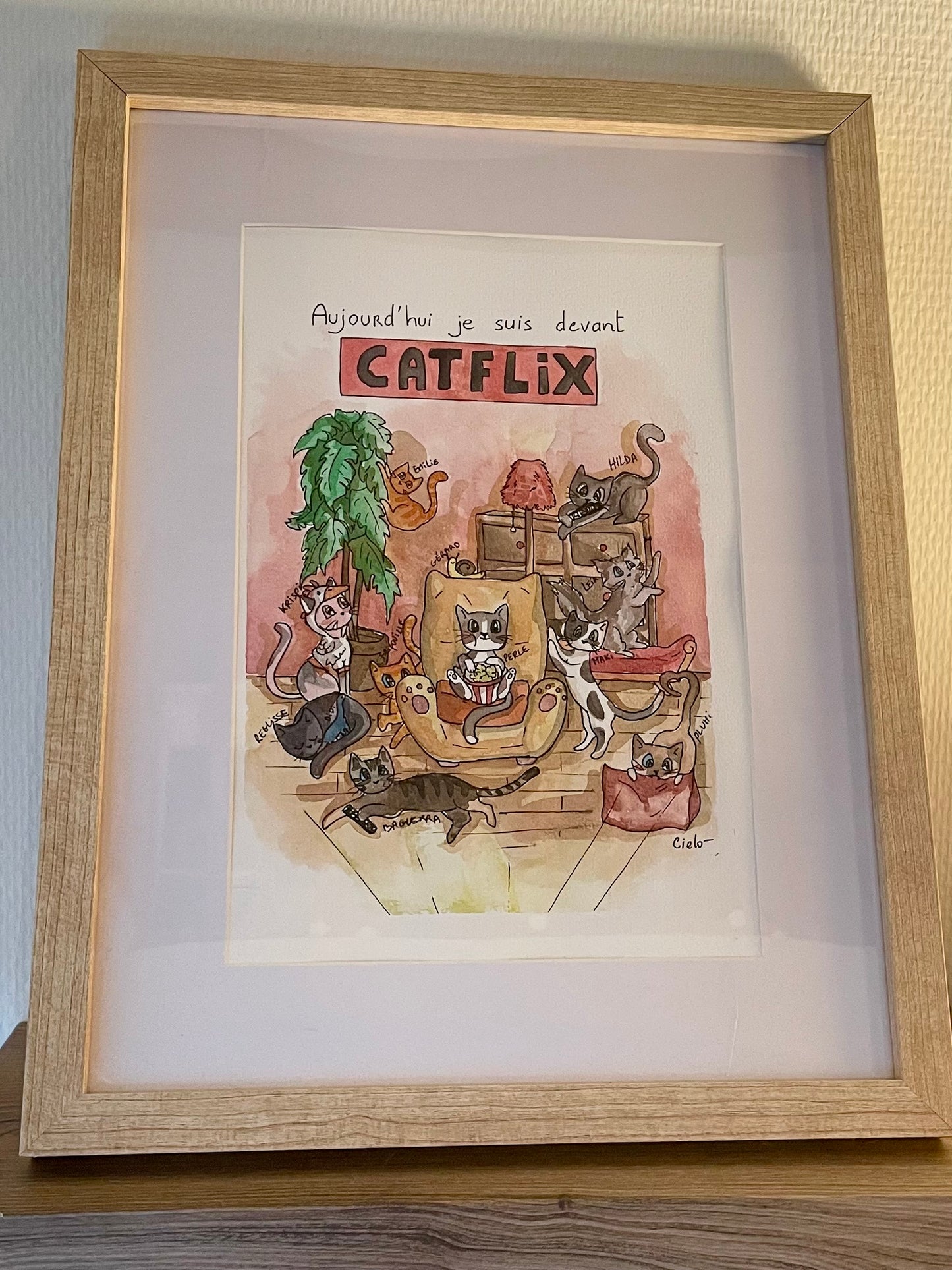 Illustration le chat Perle - CATFLIX