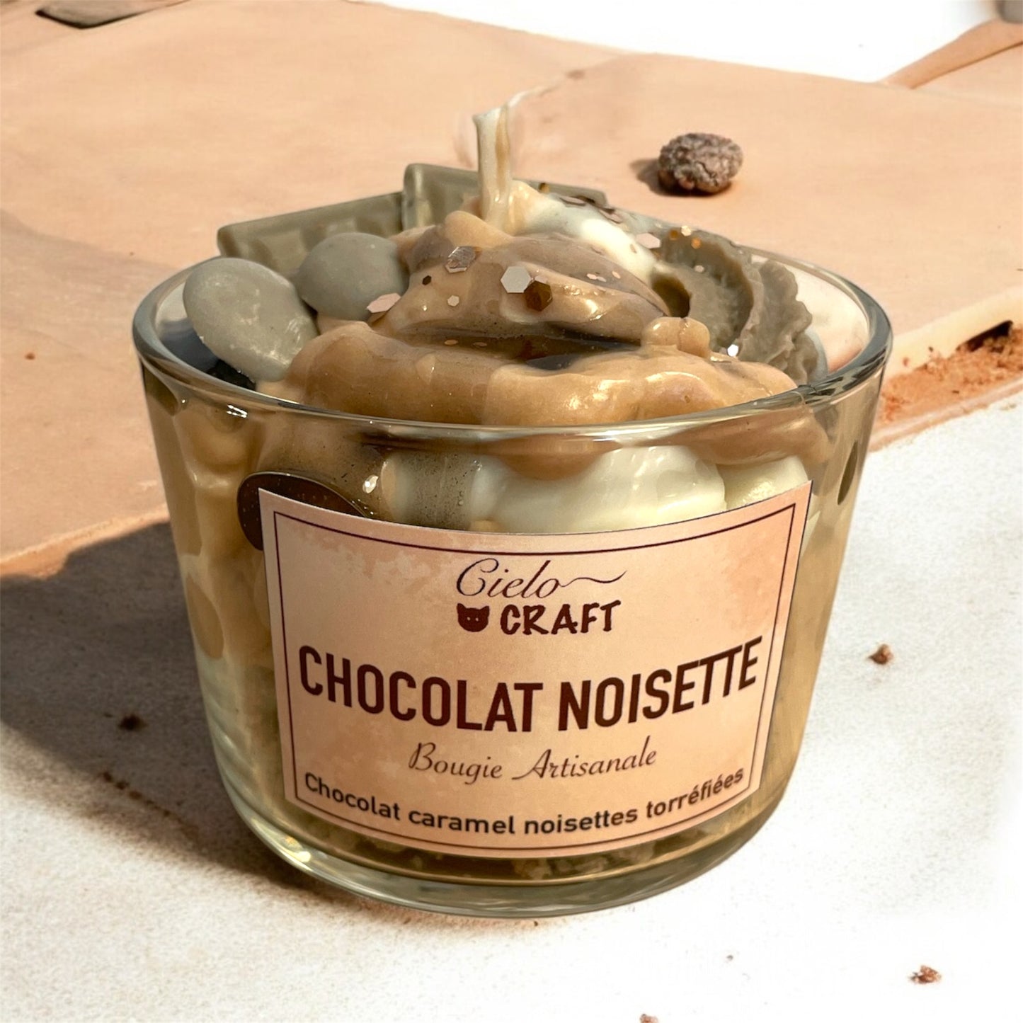 Bougie gourmande chocolat noisette