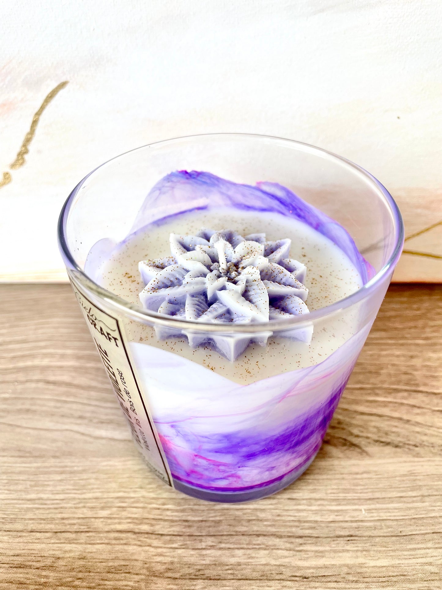 Bougie artisanale en pot Fleur de Violette ~