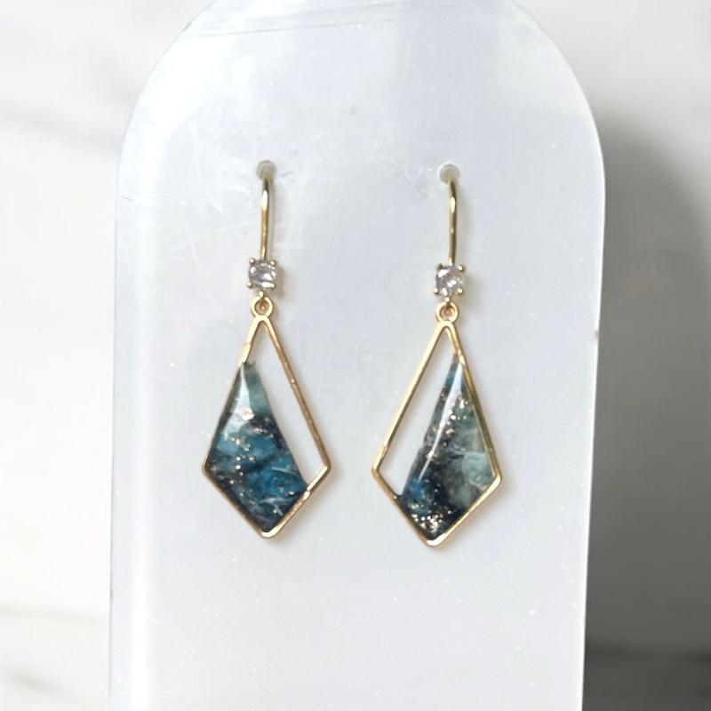 Boucles d'oreilles lozange effet lapiz lazuli bijoux cielo craft