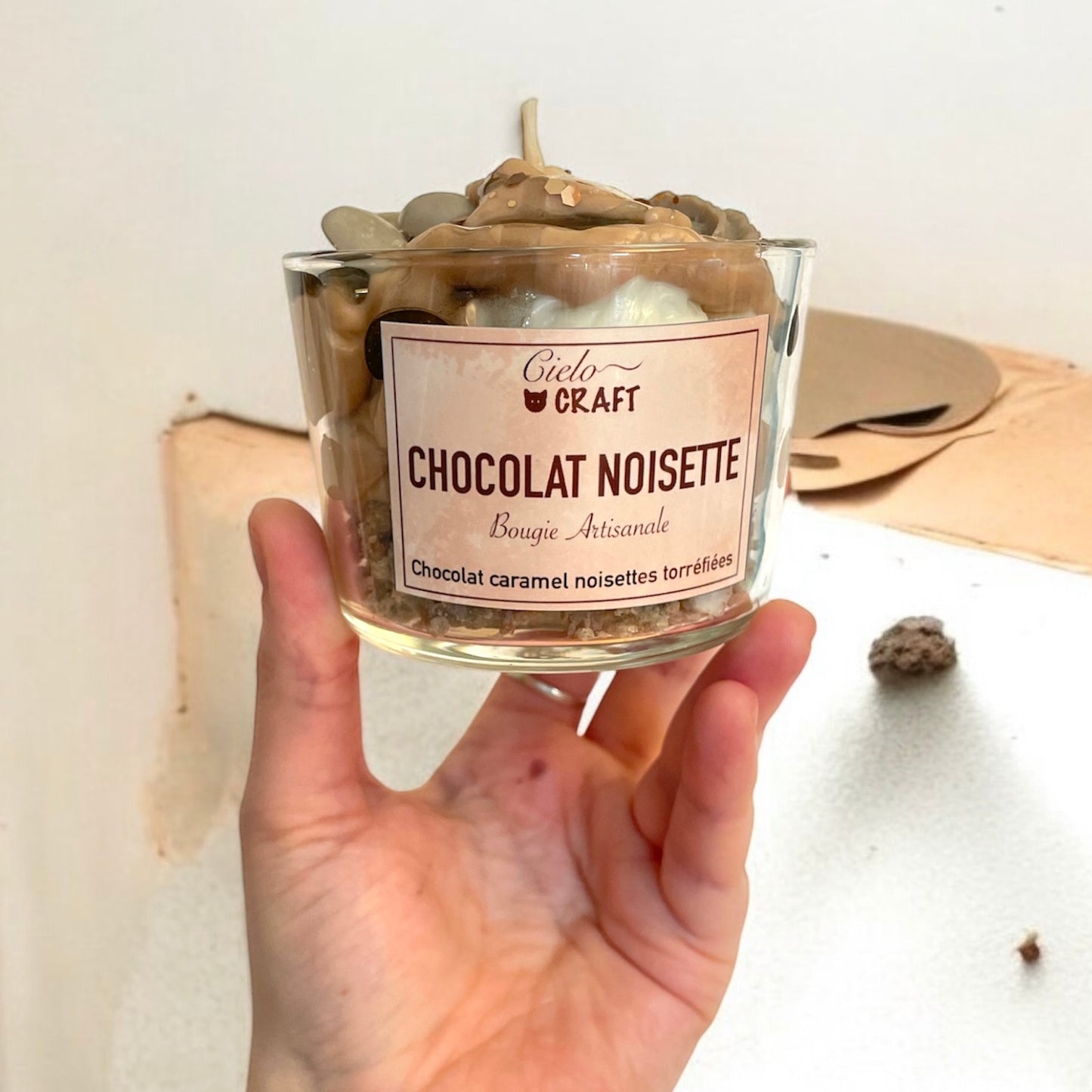 Bougie gourmande chocolat noisette