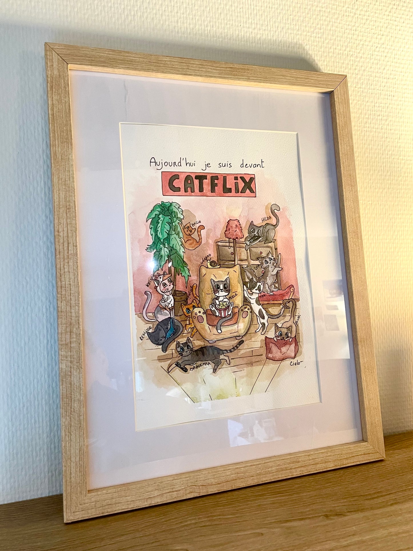 Illustration le chat Perle - CATFLIX
