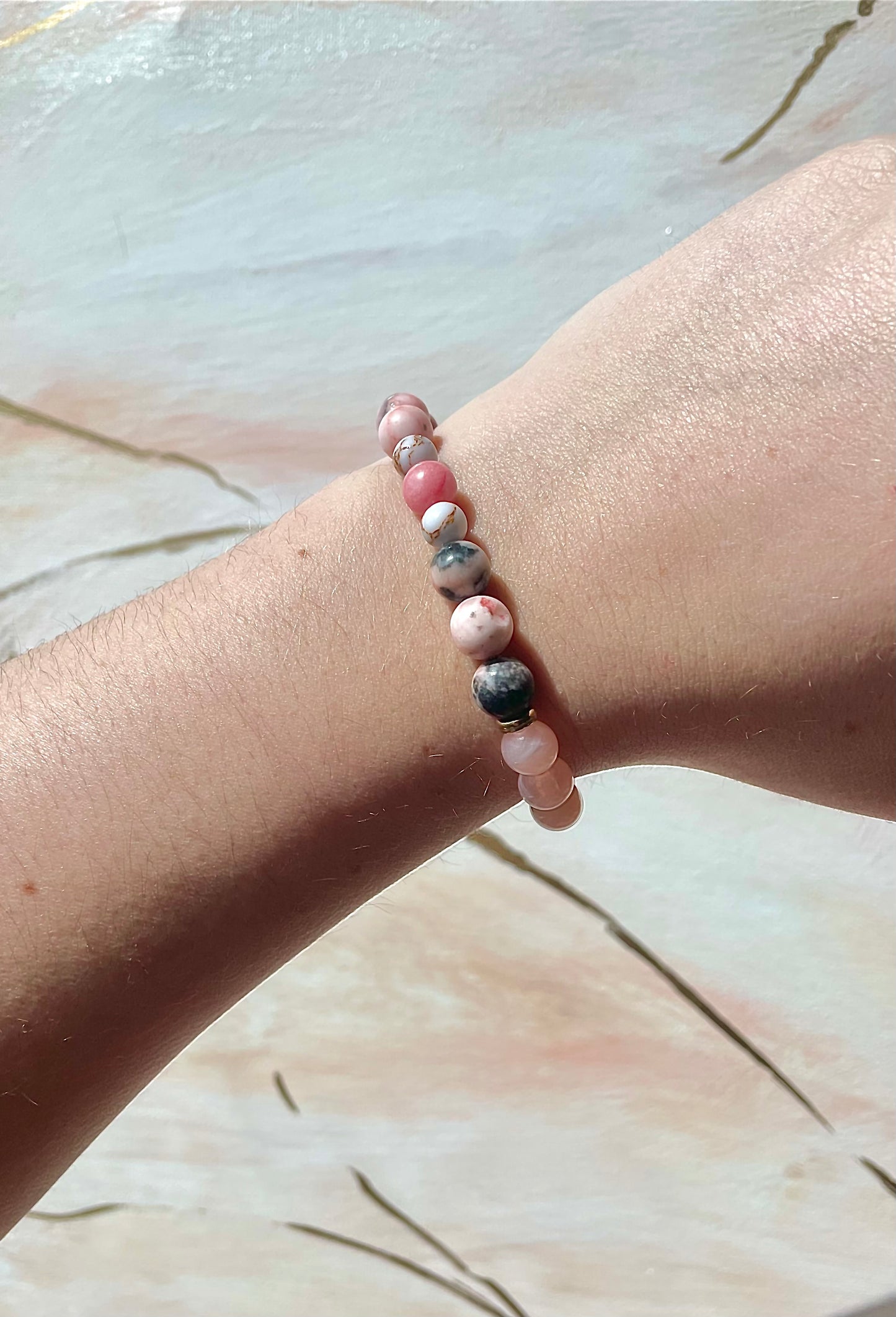 Bracelet en pierres naturelles positivité et amour ~