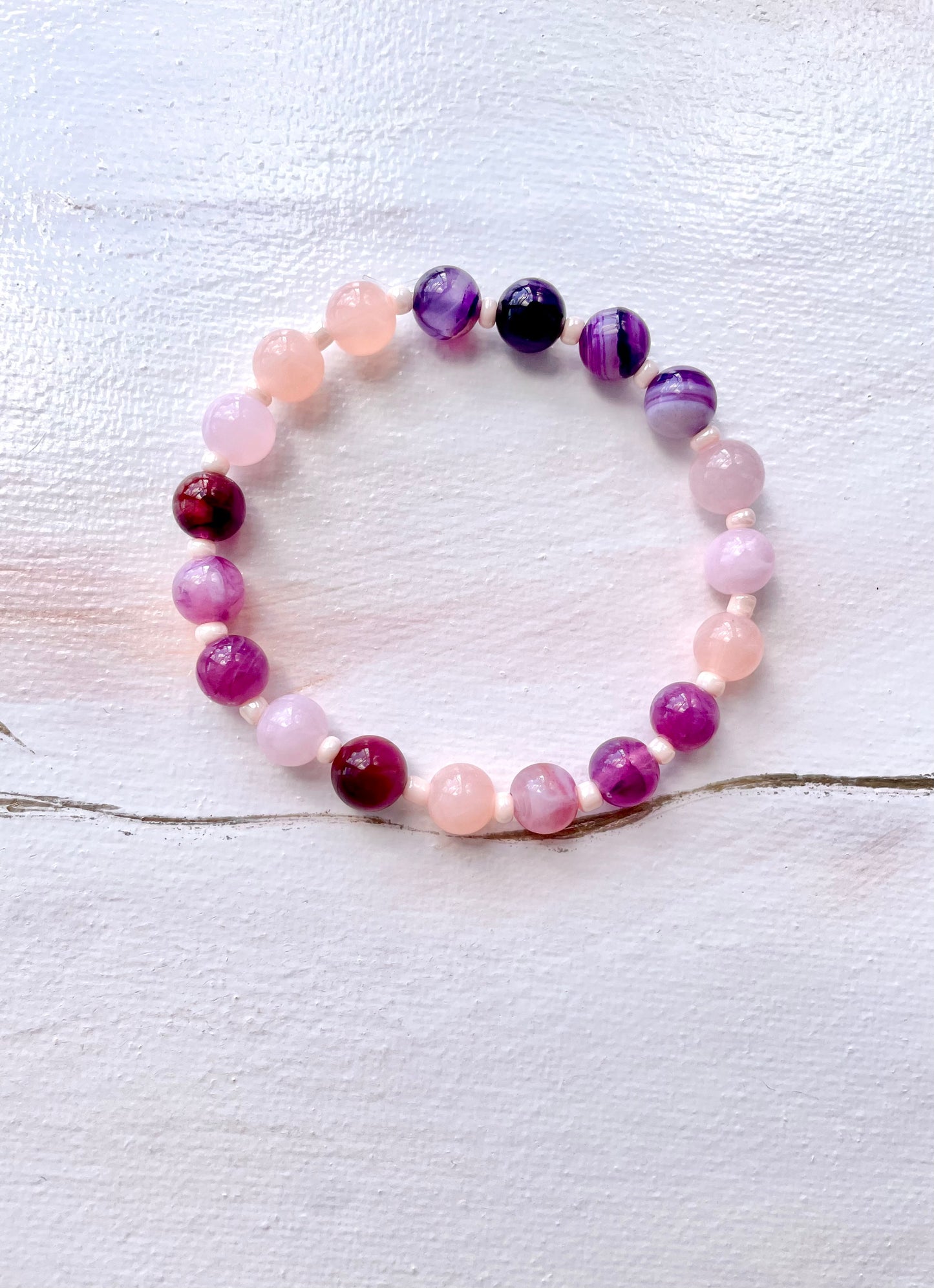 Bracelet en pierres naturelles équilibre et amour ~