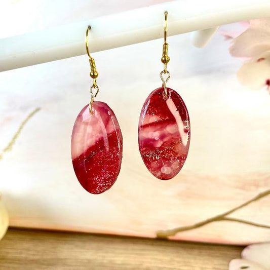 Boucles d'oreilles ovales rubis bijoux cielo craft