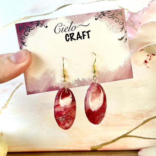Boucles d'oreilles ovales rubis bijoux cielo craft