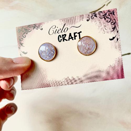 boucles d'oreilles en puce violet pâle bijoux cielo craft