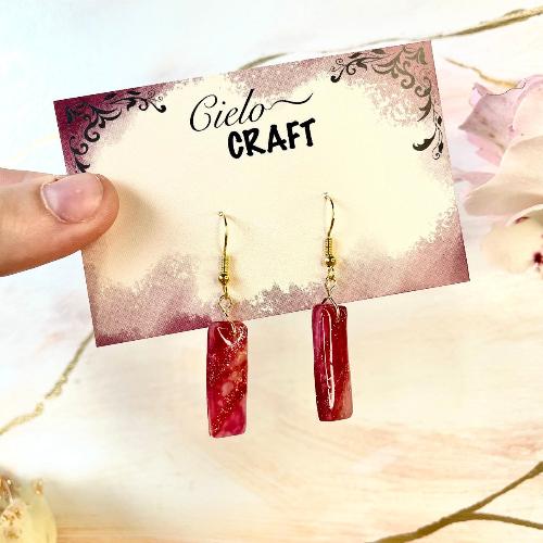 Boucles d'oreilles droites rubis bijoux cielo craft