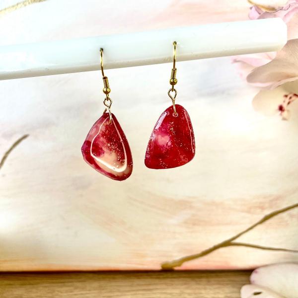 Boucles d'oreilles pendantes rubis bijoux cielo craft