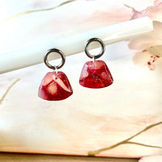 Boucles d'oreilles sacs rubis bijoux cielo craft