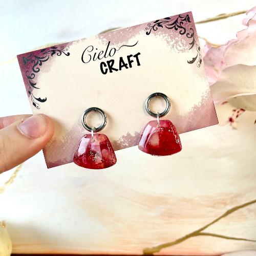 Boucles d'oreilles sacs rubis bijoux cielo craft
