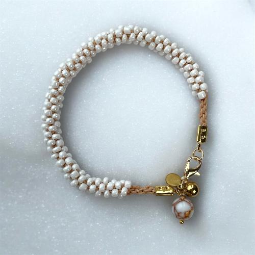 bracelet kumihimo blanc bijoux cielo craft