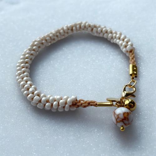 bracelet kumihimo blanc  bijoux cielo craft
