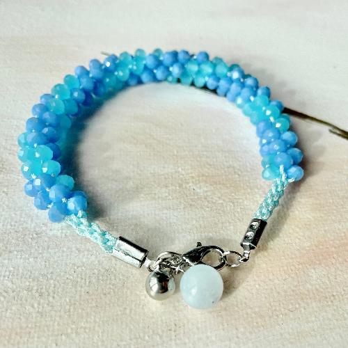 bracelet kumihimo bleu ciel bijoux cielo craft