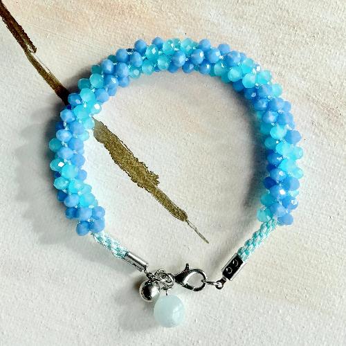 bracelet kumihimo bleu ciel bijoux cielo craft