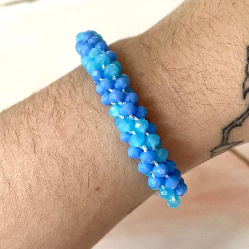 bracelet kumihimo bleu ciel bijoux cielo craft