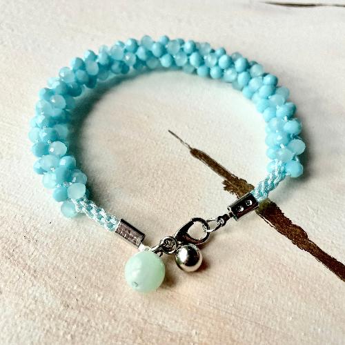 bracelet kumihimo bleu turquoise bijoux cielo craft