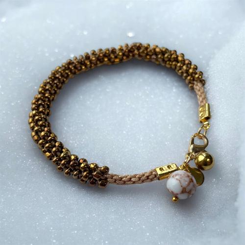 bracelet kumihimo bronze bijoux cielo craft