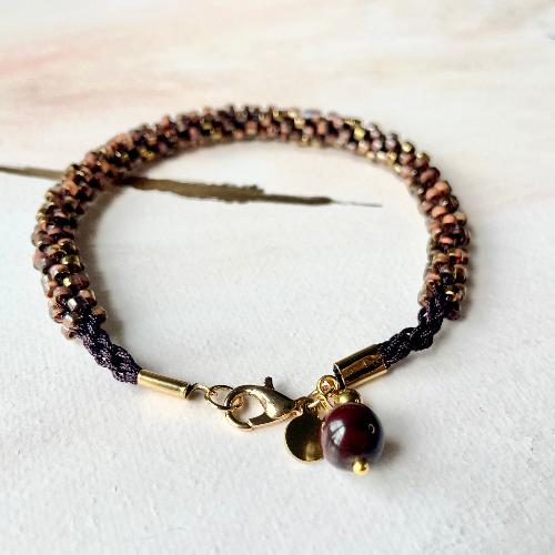 bracelet kumihimo chocolat bijoux cielo craft