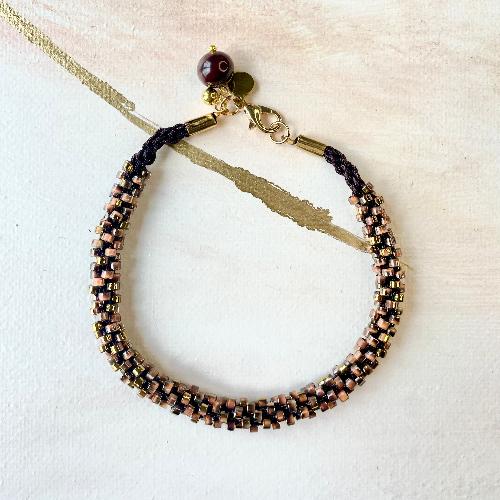 bracelet kumihimo chocolat bijoux cielo craft