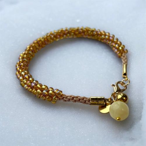 bracelet kumihimo doré holographique bijoux cielo craft