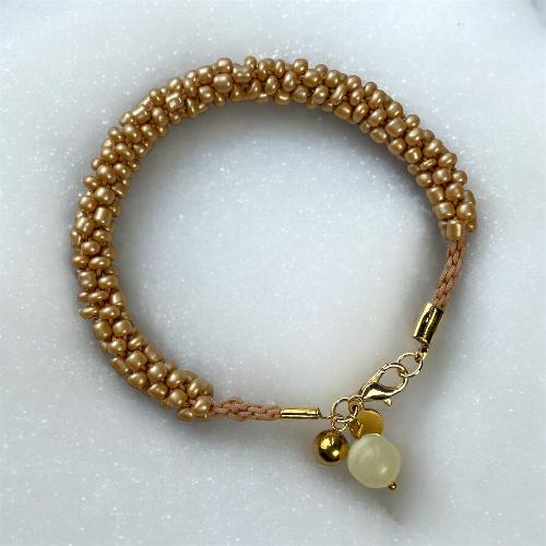bracelet kumihimo doré mat bijoux cielo craft