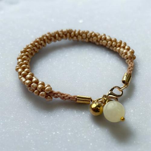 bracelet kumihimo doré mat bijoux cielo craft