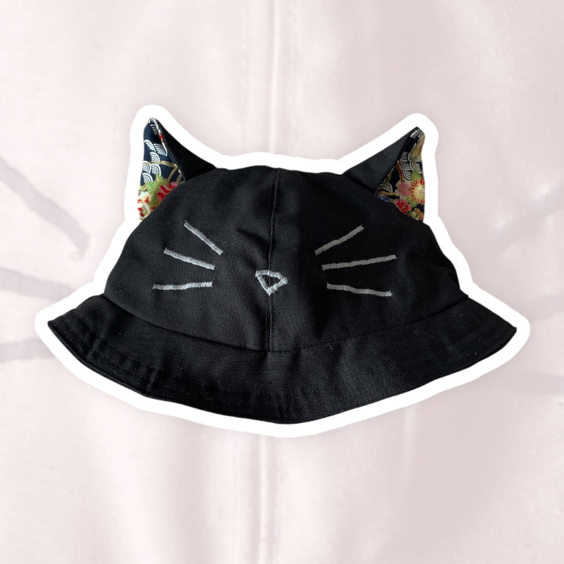Chapeau avec oreilles de chat noir - bijoux cielo craft