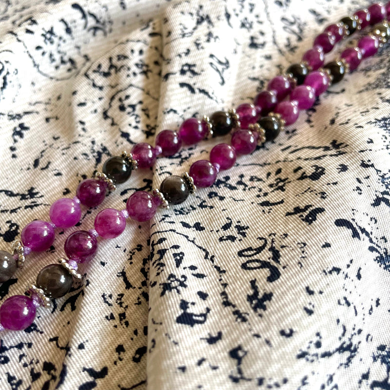 Collier en pierres natutrelles - pierres d'amethyste - bijoux cielo craft