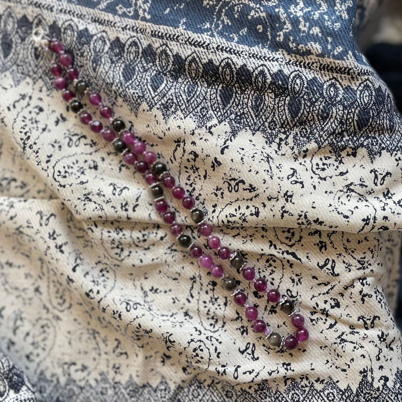 Collier en pierres natutrelles - pierres d'amethyste - bijoux cielo craft