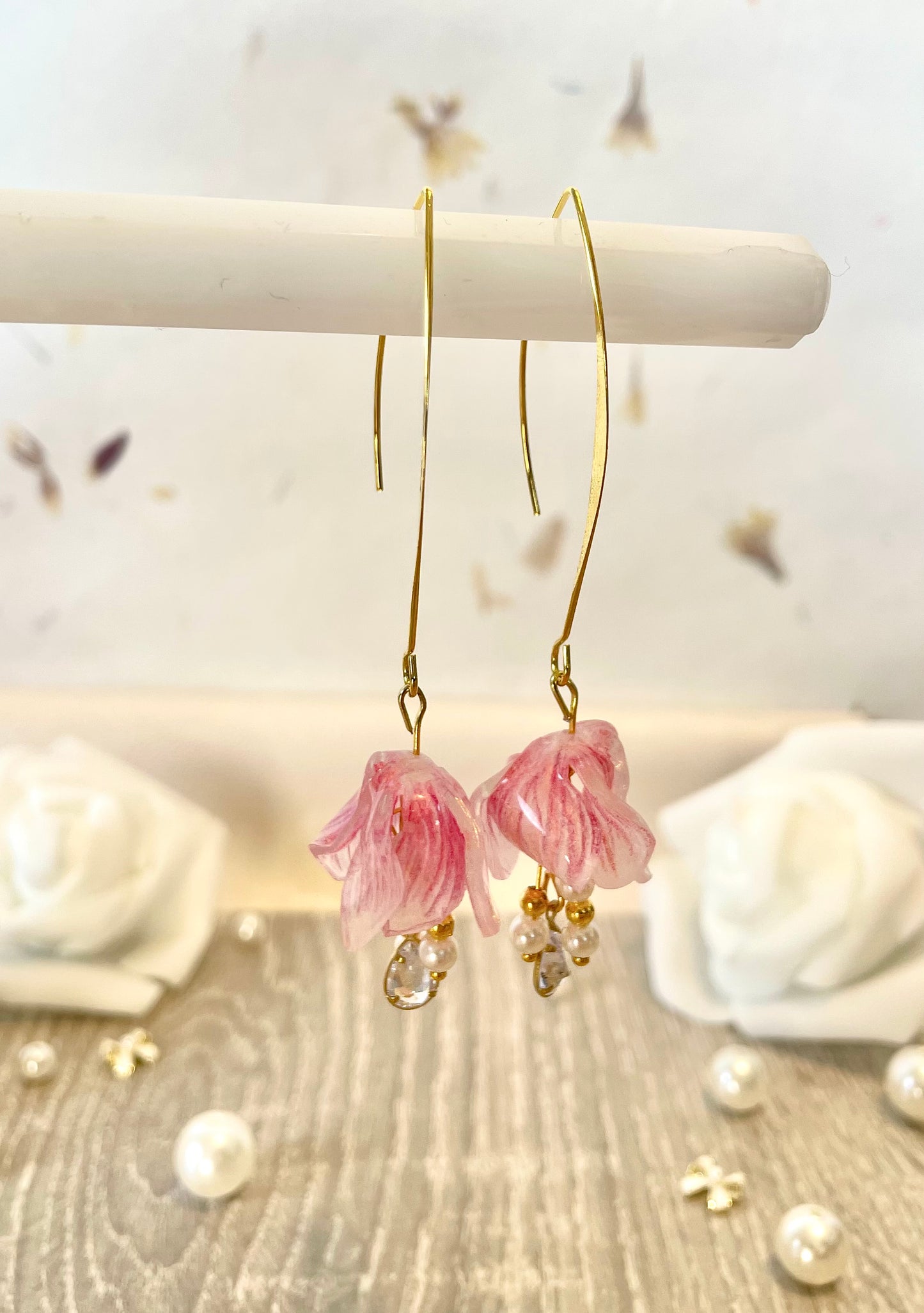 Boucles d'oreilles fleurs pendantes ~
