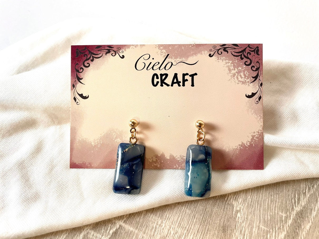 Petits pendants chics bleu nuit ~