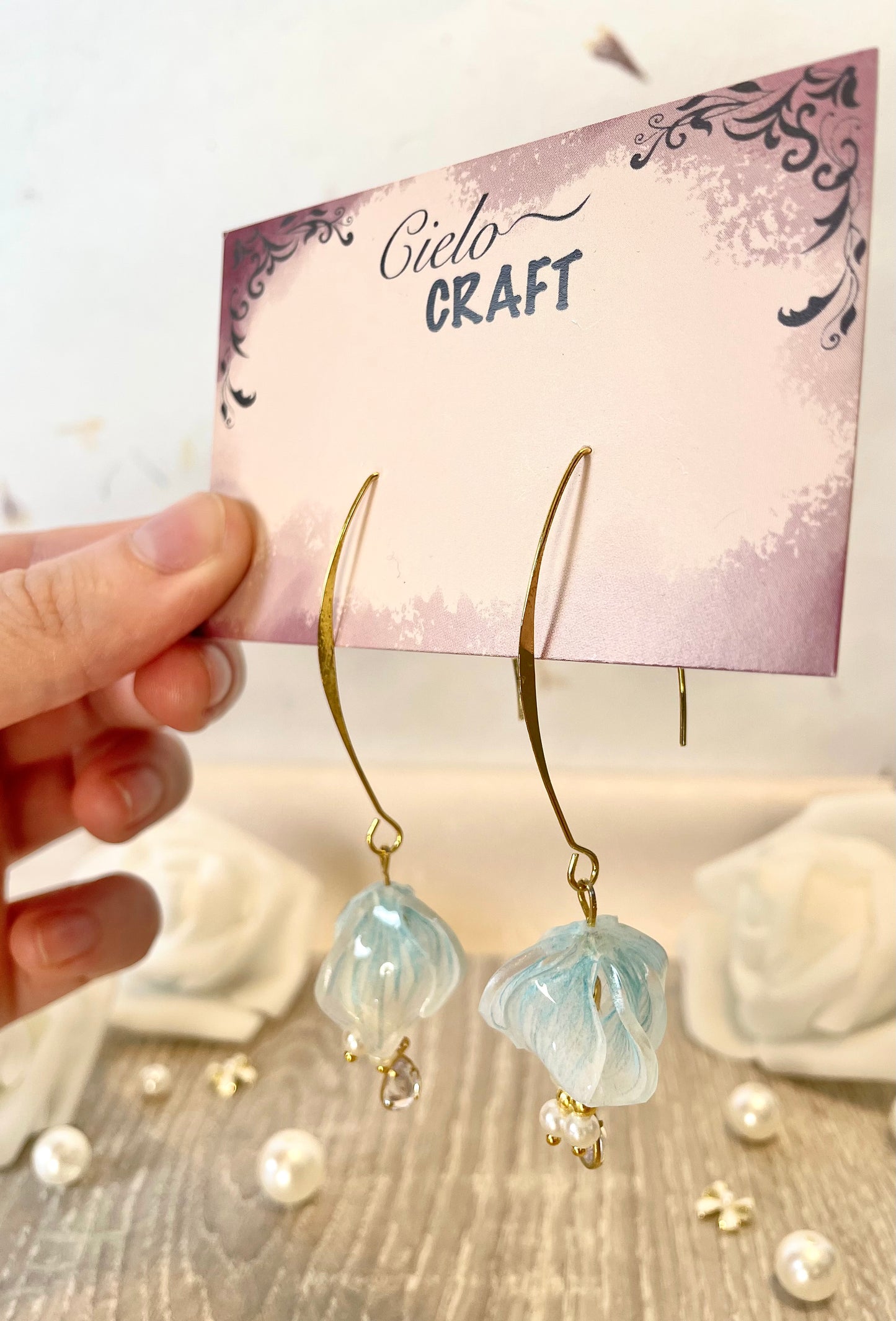 Boucles d'oreilles fleurs pendantes ~