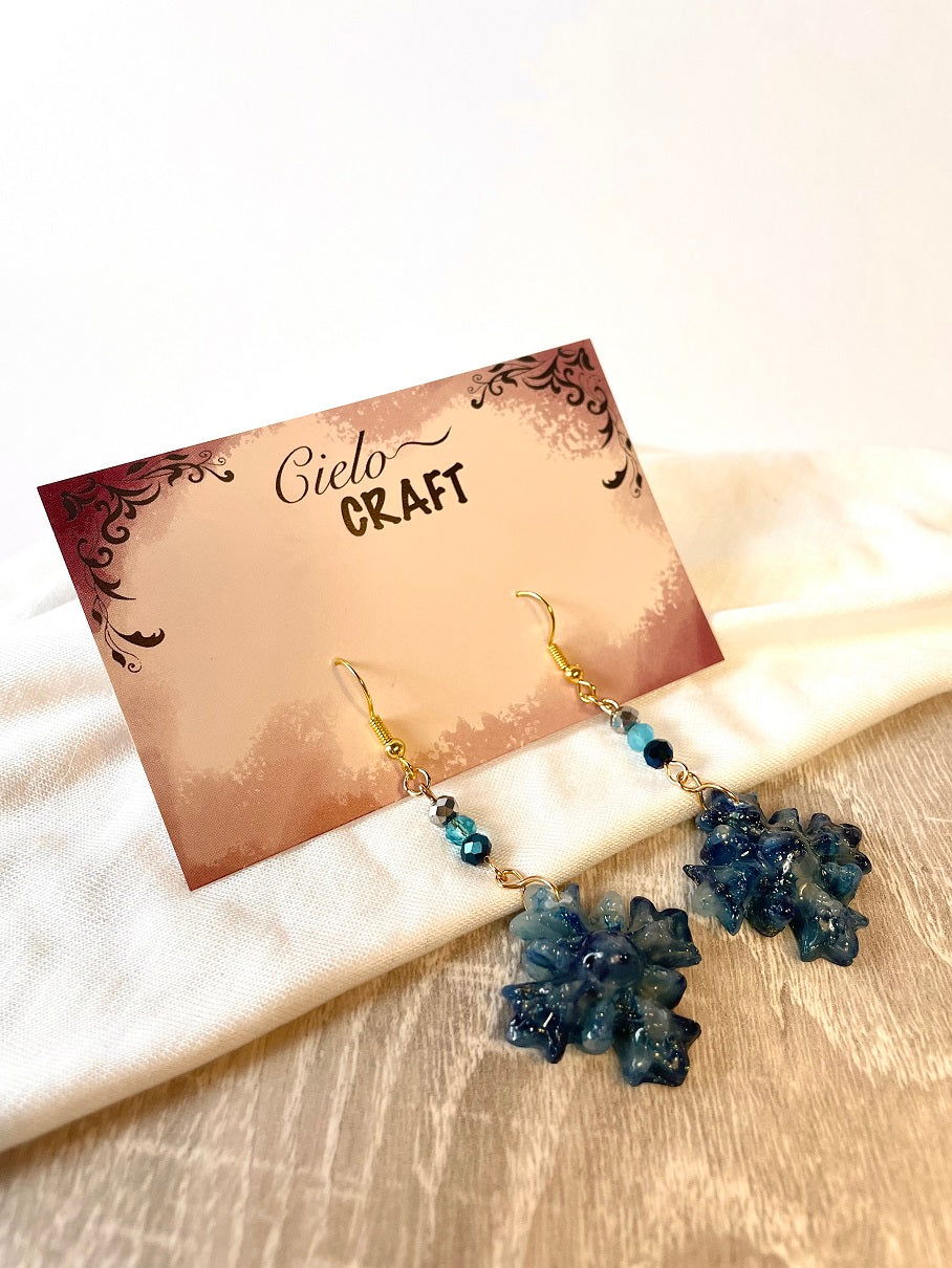 Boucles pendantes croix nuit ~