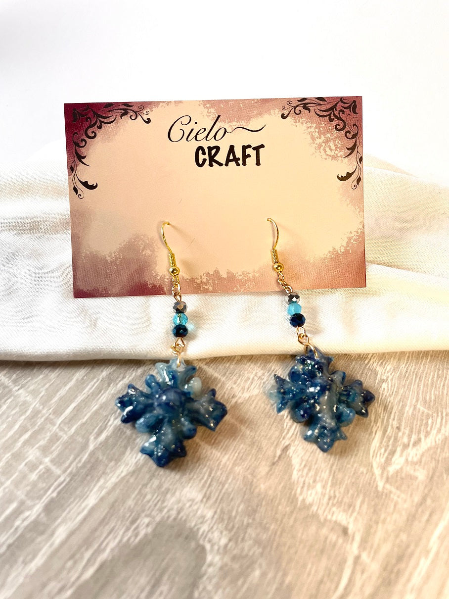 Boucles pendantes croix nuit ~