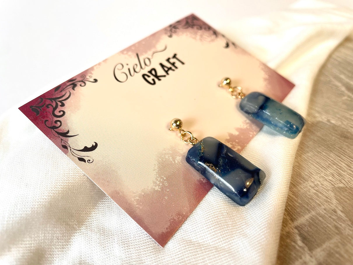 Petits pendants chics bleu nuit ~