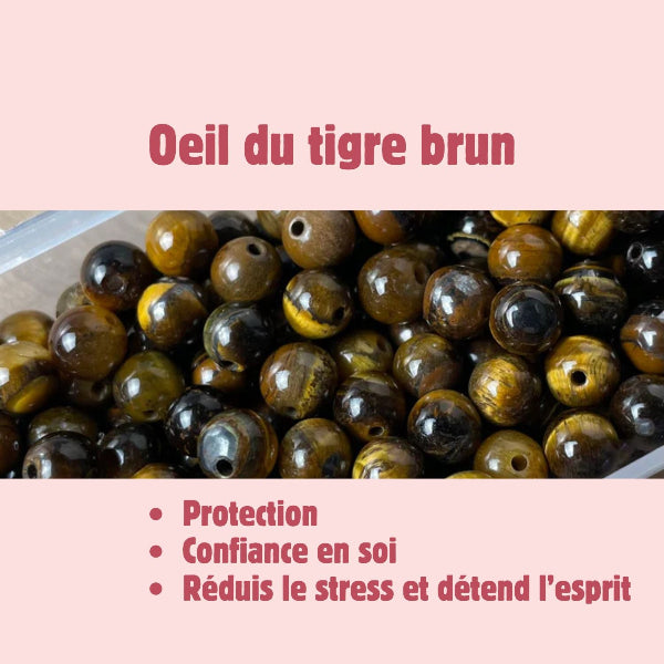 Bracelet personnalisable en pierres naturelles et petit chat