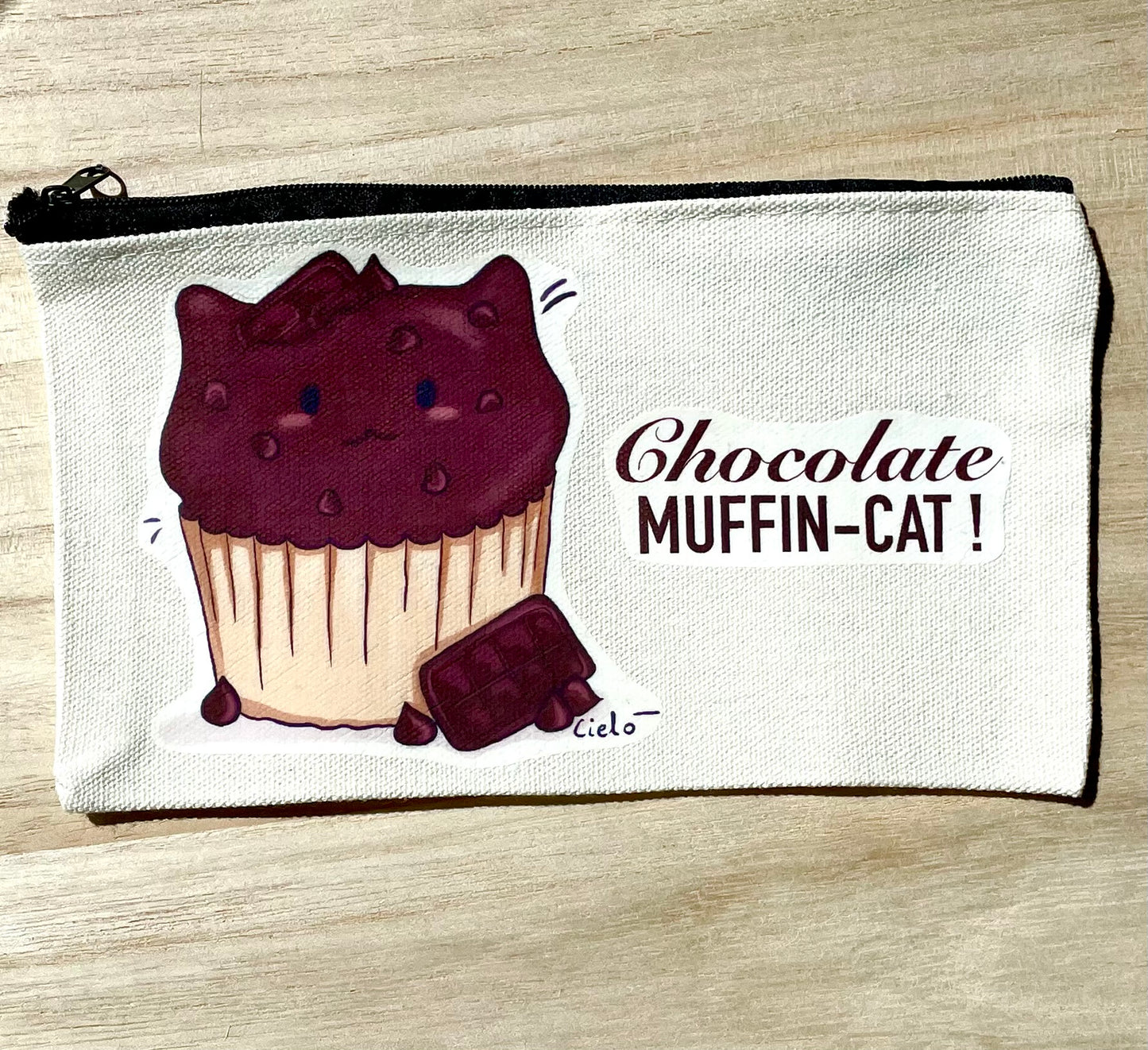 Trousse plate personnalisable muffin-cat ~