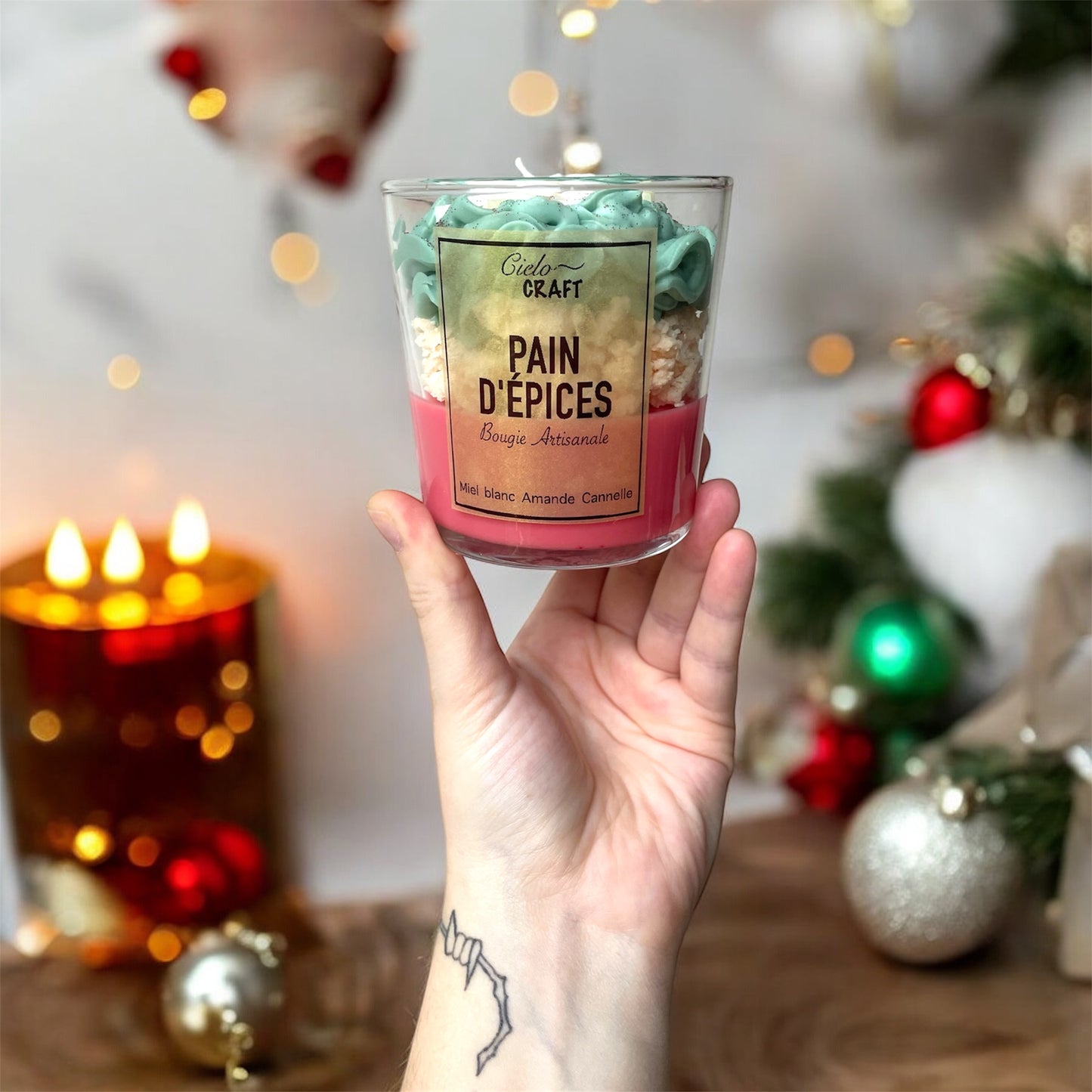 Bougie artisanale de Noël : Pain d’épices ~