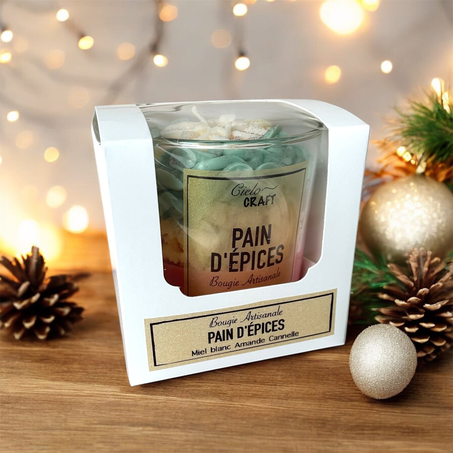 Bougie artisanale de Noël : Pain d’épices ~