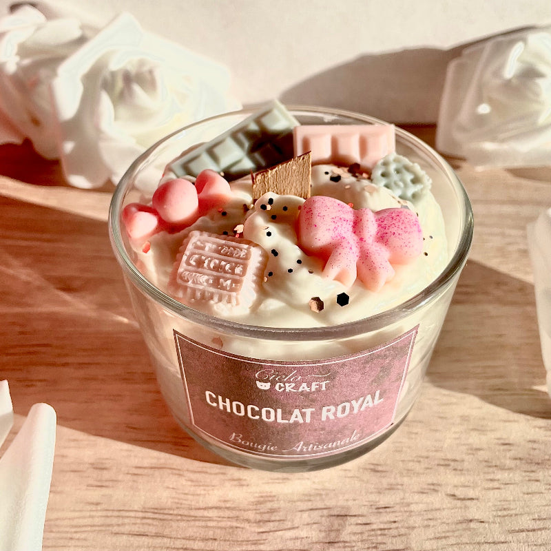 bougie artisanale chocolat royal - bijoux cielo craft