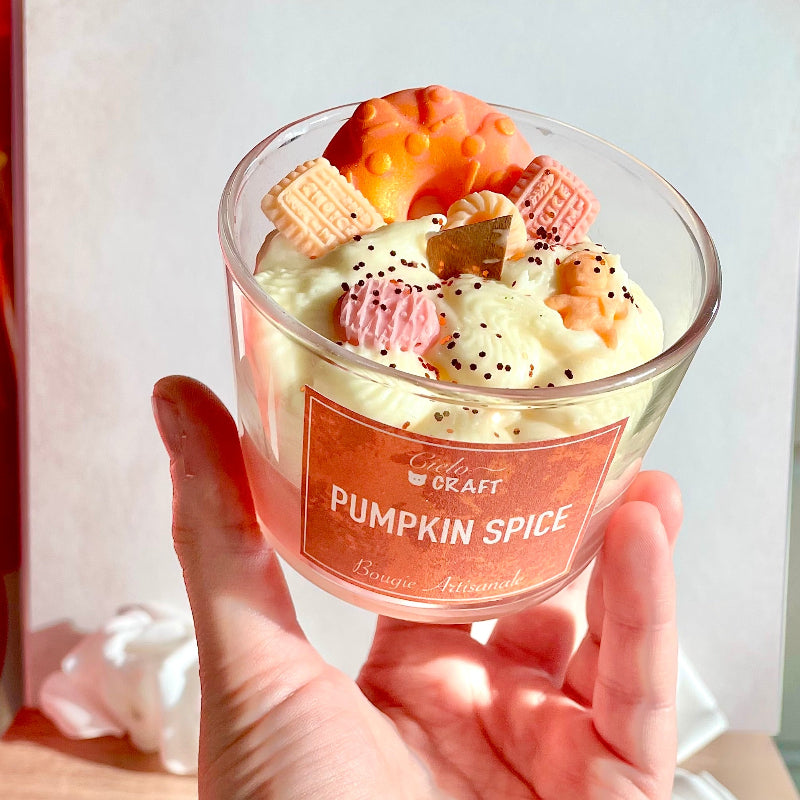 bougie artisanale pumpkin spice - bijoux cielo craft