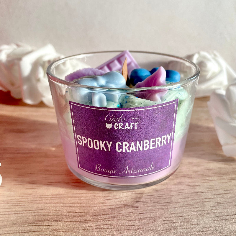 bougie artisanale spooky cranberry - bijoux cielo craft