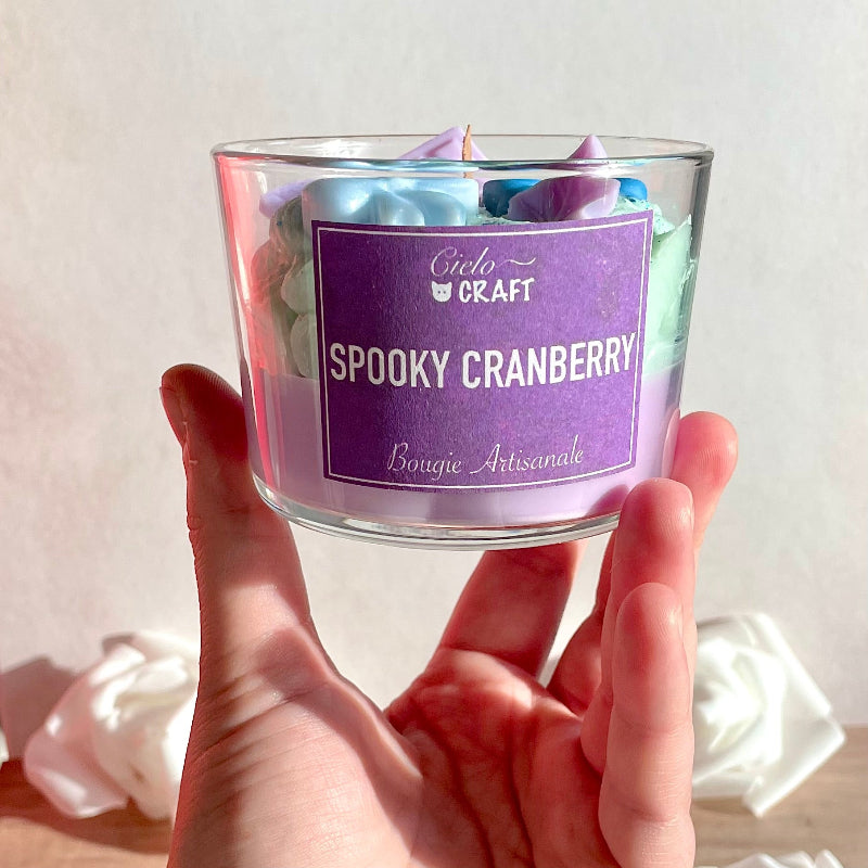 bougie artisanale spooky cranberry - bijoux cielo craft