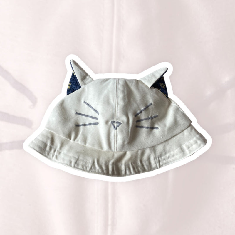 Chapeau avec oreilles de chat blanc - bijoux cielo craft